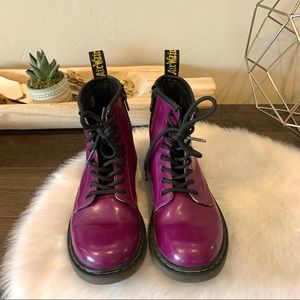 Dr Marten purple boots